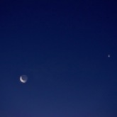 Waing crescent Moon next to Venus - Inverness